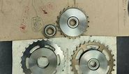The 6 half's needed to make the 3 #idler #sprocket #assemblies are done #machined from the #lathe and next to the #mill for putting in the #holes, for this 79cc #engine into a bicycle #frame #custom #fabrication #project, #bicycle #build #number 1 | Galactic Technologies