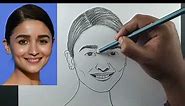 How to Draw Alia Bhatt Step by Step Easy | Drawing Alia bhatt | Tutorial for Beginners 😯