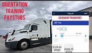 Covenant Transportion: Brief Overview of Orientation | Training | Student Paystubs