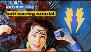 ⚡Lightning Bolt REVERSIBLE CUTTER FREE: Polymer Clay Earrings Tutorial! DIY Superhero Bling!