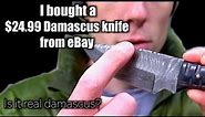 I bought a $24.99 Damascus Knife From Ebay. I Couldn't Believe What I Received!