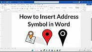 How to Insert Address Symbol in Word SOLVED