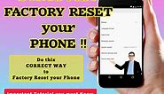 How to factory reset mobile?