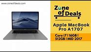 Buy Apple Macbook Pro A1707 - MID 2017 - Core i7 16GB+512GB - Refurbished Macbook India- Zoneofdeals