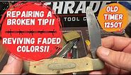 Restoring a Vintage Schrade Old Timer 125OT: Repairing a Broken Tip & Reviving Faded Colors!!