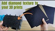 Add diamond or carbon fiber texture to your 3D prints? For Bambu lab, MK4, ender 3, and all printer