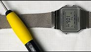 How to ADJUST a MESH BAND (Milanese Band) on WATCH! This is a CASIO A700, but WORKS on MOST WATCHES