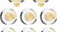 Hotop 8 Pieces Glass Crystal Knobs Brass Drawer Pull Cabinet Handle Brass Glass Knobs Gold Furniture Hardware Glass Dresser Knobs for Dresser Pulls Furniture Handle Cupboard Hardware (Round Style)