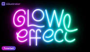 How to make realistic Neon Glow Effect in Illustrator | Neon Effect Tutorial
