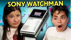 Teens React To The 1982 Sony Watchman (Portable TV) | Reacting to Old Technology