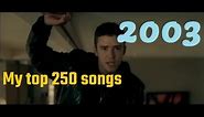 My top 250 of 2003 songs