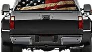 Truck Rear Window Perforated Decal Wrap Size 58" x 18" American Flag Graphic Vinyl Sticker Patriotic Decoration Fit Most Pickup Trucks SUV