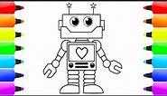 robot drawing and coloring for kids| Robot coloring pages for children 🤖