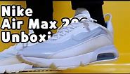 Nike Air Max 2090 Triple White unboxing/Nike Air Max 2090 White Wolf Grey on feet review