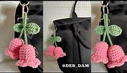 [Tutorial] Crochet Easy Cute Lily of the Valley Flower Keychain Bag Charm