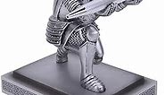 Amoysanli Knight Pen Holder Desk Organizers and Accessories Desk Decor Resin Pen Holder as Gift with a Cool Pen for Office and Home (Silver)