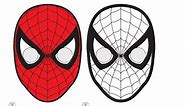 Maska: Spiderman do druku: kolorowa i do pokolorowania dla dzieci