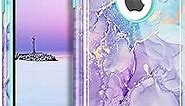 BENTOBEN iPhone Xs Case, Phone Case iPhone X, Heavy Duty 2 in 1 Full Body Rugged Shockproof Protection Hybrid Hard PC Bumper Drop Protective Girls Women Boy Men Covers for iPhone 10, Purple Marble