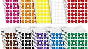 4800 Pieces 1/2 Inch Round Color Circle Dot Sticker Labels 10 Assorted Colors Circle Dot Labels Coding Sticker Adhesive Colored Sticker Solid Color Round Sticker for Coloring, Marking, Organizing