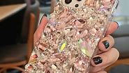 Pink Diamond Case Compatible for iPhone 15 Sparkly Bling Luxury Diamantes with Personalized Rhinestones Phone (for iPhone 15)