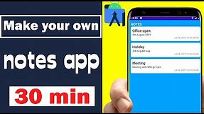 Notes Application Android Studio Tutorial | 2024