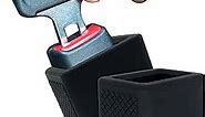 2PCS Car Seat Belt Buckle Holder,Seat Belt Holder,Buckle Booster for Car Seat Belt - Essential Seatbelt Holder (Black)