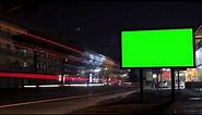 Night Street Time Lapse with Billboard Advertisements Billboard Green Screen With Download Link