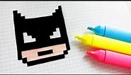 Handmade Pixel Art - How to draw Batman #pixelart