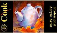 Teapot Still Life from Crop Challenge #3 an Acrylic Painting by Ginger Cook