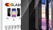 AACL Glass Privacy Screen Protector for iPhone 11/XR,6.1-Inch,Anti Spy Tempered Glass Film,2-Pack