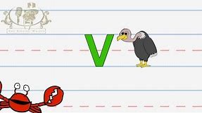 Write the letter V | Alphabet Writing lesson for children | The Singing Walrus