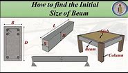 Initial size of Beams | How to find the preliminary size of beams | how to find beam width & depth