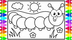 How to Draw a Caterpillar for Kids 🐛💚Caterpillar Coloring Pages | Fun Coloring Pages for Kids
