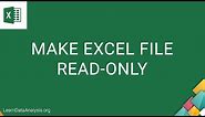 How to make an Excel file READ-ONLY | MS Excel Tutorial