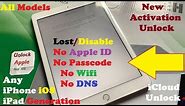 Unlock iCloud Activation Lock✔ Without Apple ID/DNS/WIFI/Tool✔ All Models iPad/iPhone iOS✔