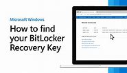 Finding your BitLocker recovery key in Windows