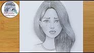 Crying girl pencil sketch / How to draw Crying girl