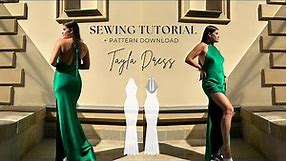 HOW TO SEW A HALTER NECK DRESS + Pattern | DIY | Sewing Tutorial | Prom Dress | Gown Dress