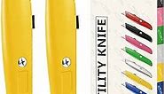 DIYSELF 2Pack Utility Knife Box Cutter Retractable Blade Heavy Duty(Yellow)