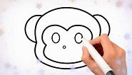 How To Draw A Cute Monkey Face Emoji ★ Emoticon ★ Easy Pictures To Draw Step By Step ★ Drawings