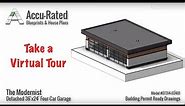 Modernist Four Car Garage Plans/Blueprints VIRTUAL TOUR | Adaptive House Plans