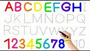 Let's trace & write uppercase ABCD for preschool toddlers and kids|educational video,abcdefgh,12345