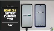 Nokia 3.4 Battery Charging test 0% to 100% | 5W charger 4000 mAh