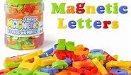 LovesTown 104PCS Magnetic Letters Numbers, Alphabet ABC 123 Fridge Magnets Plastic Educational Toy Set for Preschool Learning Spelling Counting Uppercase Lowercase Math Symbols for Toddlers Kids