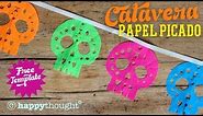 How to make papel picado calaveras: Sugar skull decoration to make for Dia de los Muertos!