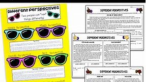 Perspectives and Differing Points of View Worksheets and Craftivity
