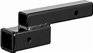 CURT 45797 Trailer Hitch Adapter, 2-Inch Receiver, 2-in Drop or Rise, 7,500 lbs, Gloss Black Powder Coat