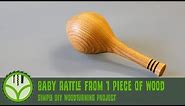 Baby rattle from 1 piece of wood