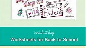 ✂️ Back-to-School Worksheets | Worksheet Shop