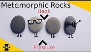 Metamorphic rock examples ( Rocks formed from heat and pressure )